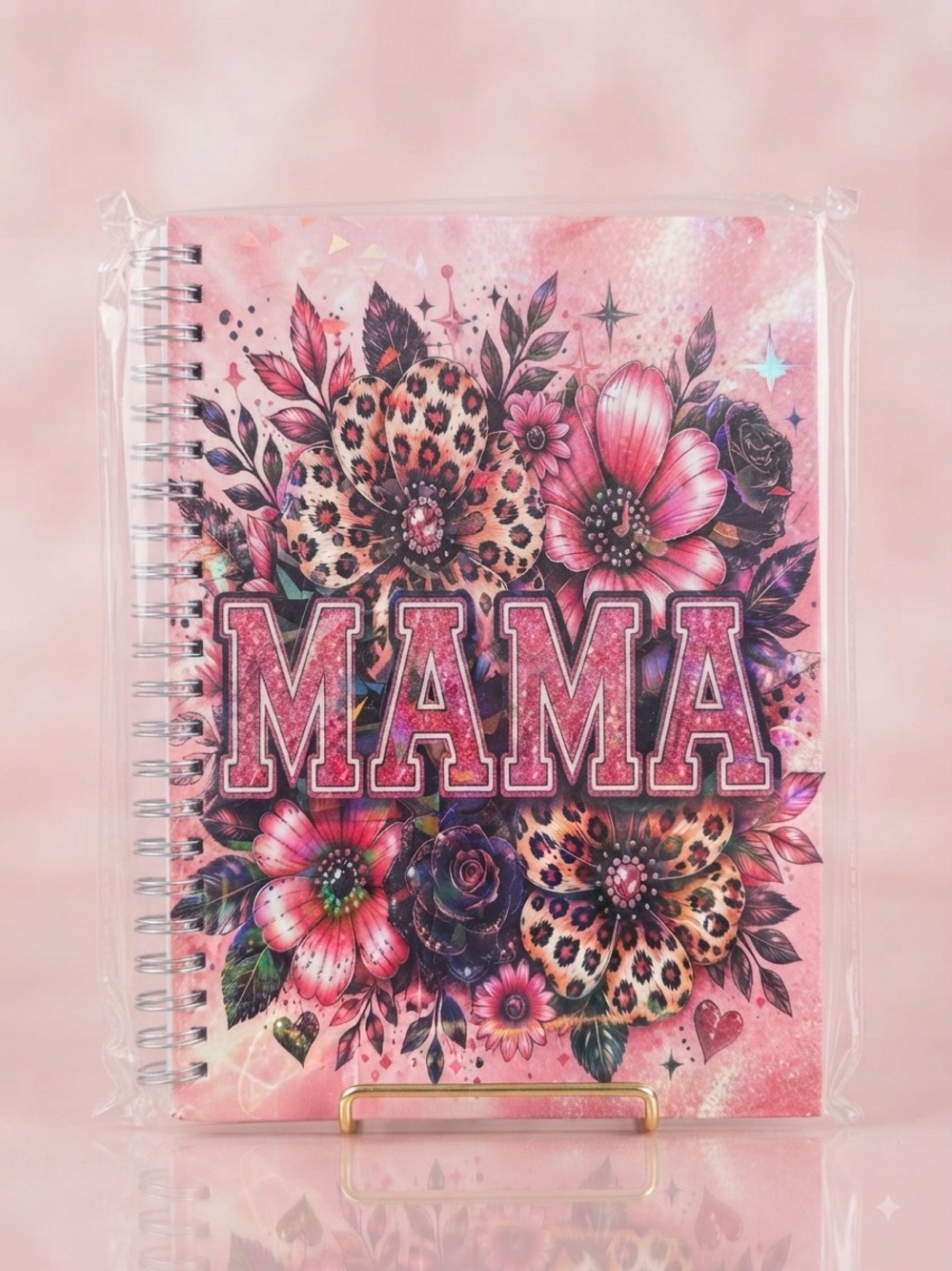 Mama Floral Spiral Notebook - Pink 8”x5”